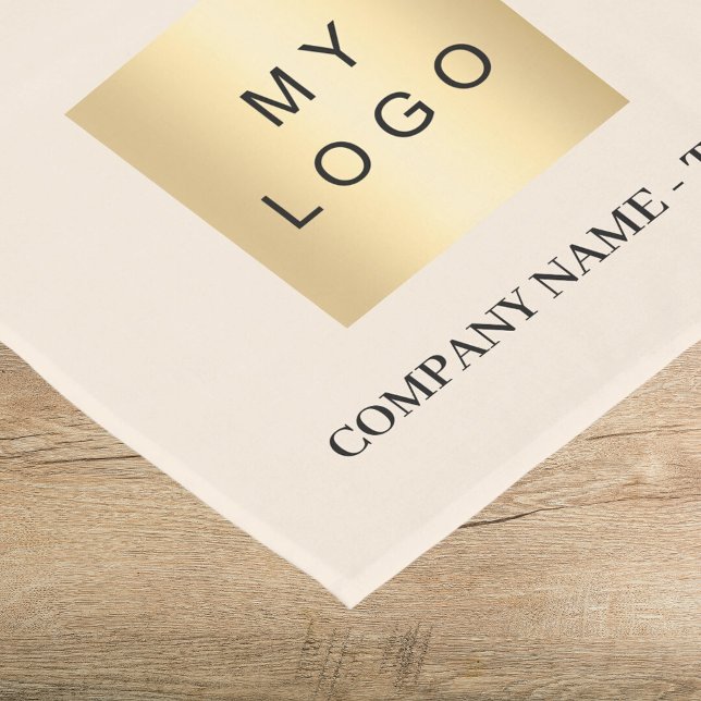 Beige business logo text short table runner (Creator Uploaded)