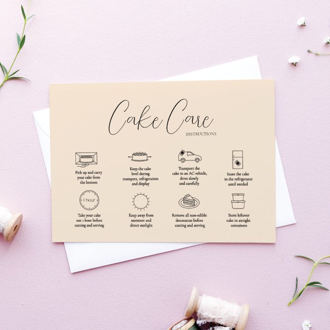 Beige Cake Care Instruction Card (Creator Uploaded)