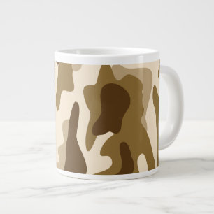 Beige camouflage pattern large coffee mug