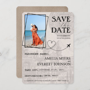 Beige Cancun Passport Save The Date