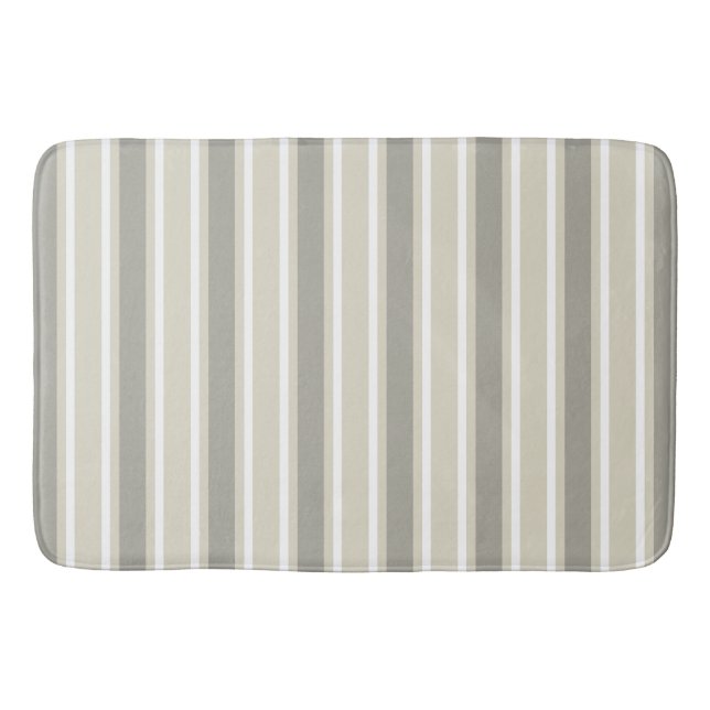 Beige candy stripes bath mat (Front)