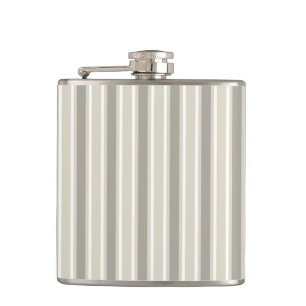 Beige candy stripes hip flask