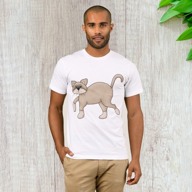 Beige Cat Drawing with Green Eyes T-Shirt (Creator Uploaded)