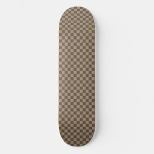 Beige Chequered Pattern  Skateboard