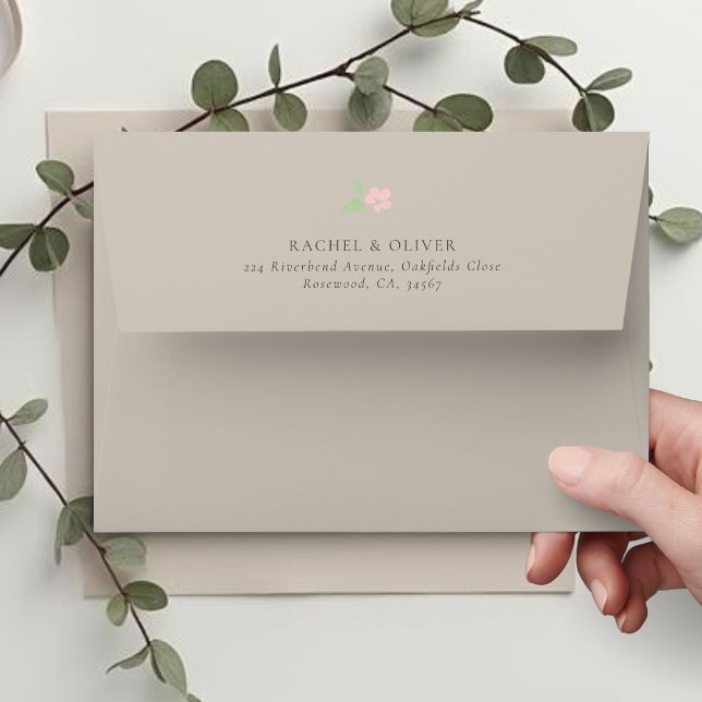 Beige | Chic Blush Floral Wedding Envelope (Creator Uploaded)