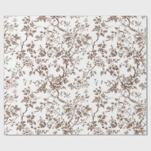 Beige Chinoiserie Rose Garden Wrapping Paper