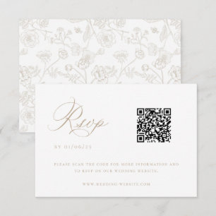Beige Chinoiserie Wedding QR Code Invitation