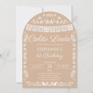 Beige Cielito Lindo 1st Birthday Arch Invitation
