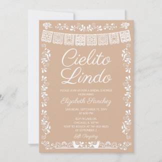 Beige Cielito Lindo Bridal Shower Invitation
