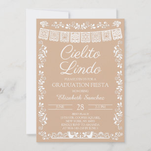 Beige Cielito Lindo Graduation Fiesta Invitation
