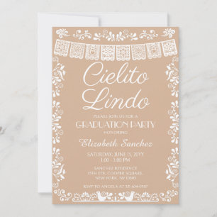 Beige Cielito Lindo Graduation Party Invitation