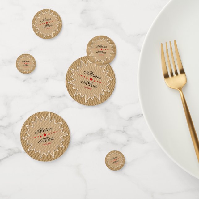 Beige Circle And Starburst Confetti (Group)