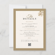 beige classic rustic LUXURY details card wedding