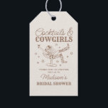 Beige Cocktails and Cowgirls Bridal Shower Favour Gift Tags<br><div class="desc">Get ready to celebrate your bride to be in true Nashville style with this Cocktails and Cowgirls Collection! Featuring a chic cowgirl lounging in a cocktail glass and neutral beige and brown accents, it’s giving Nashville Girls Night vibes. Grab your boots and your besties because this is going to be...</div>
