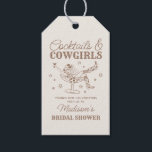 Beige Cocktails and Cowgirls Bridal Shower Favour Gift Tags<br><div class="desc">Get ready to celebrate your bride to be in true Nashville style with this Cocktails and Cowgirls Collection! Featuring a chic cowgirl lounging in a cocktail glass and neutral beige and brown accents, it’s giving Nashville Girls Night vibes. Grab your boots and your besties because this is going to be...</div>