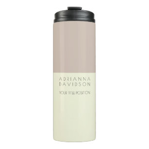 Beige Color White Trendy Minimalist Thermal Tumbler