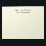 Beige Colour Plain Elegant Professional Modern Notepad<br><div class="desc">Simple,  modern,  minimalist design for companies. This template can be customised to meet all professional occupations.</div>