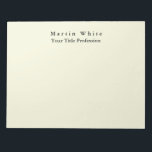 Beige Colour Plain Elegant Professional Modern Notepad<br><div class="desc">Simple, modern, minimalist design for companies. This template can be customised to meet all professional occupations.</div>