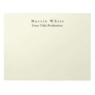Beige Colour Plain Elegant Professional Modern Notepad