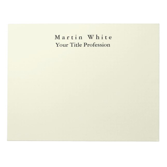Beige Colour Plain Elegant Professional Modern Notepad (Front)