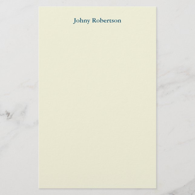 Beige Colour Plain Elegant Professional Modern Stationery (Front)