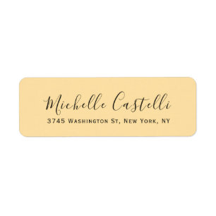 Beige Colour Professional Unique Handwriting Return Address Label
