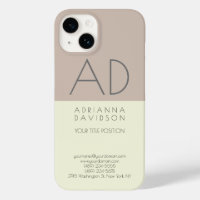 Beige Colour Trendy Vertical Monogram Minimalist