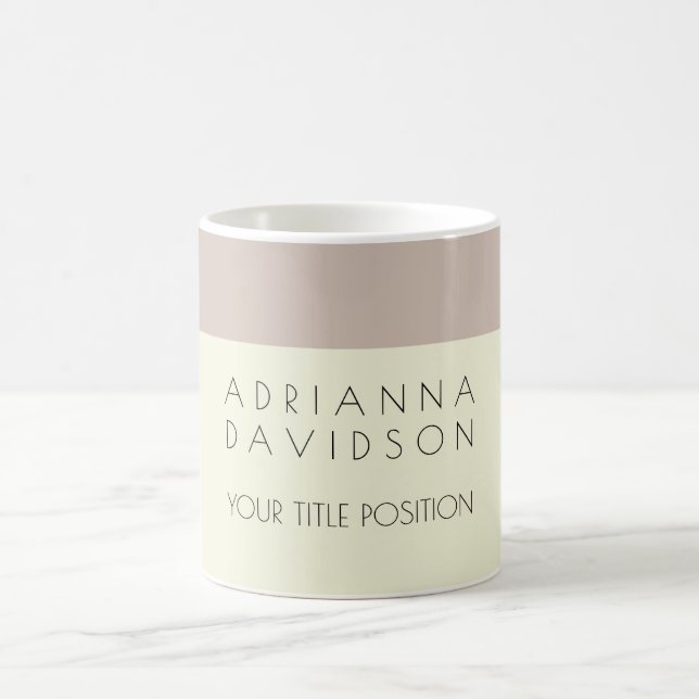 Beige Colour White Trendy Minimalist Coffee Mug (Center)