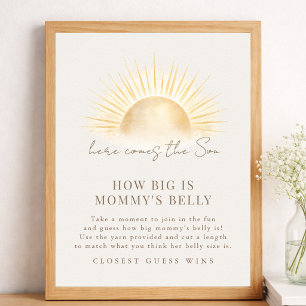 Beige Comes The Son Baby Shower Mummy's Belly Sign