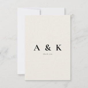 Beige Contemrporary Message Wedding Thank You Card