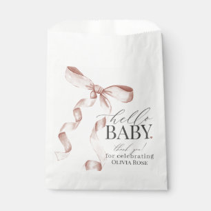 Beige Coquette Bow Girl Baby Shower Dessert  Favour Bag