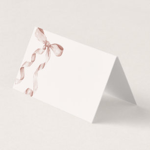 Beige Coquette Bow Place Card Table Decor