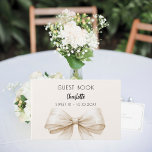 Beige cream bow SWEET 16 Guest Book<br><div class="desc">A beig,  cream background colour. Decorated with a large bow.  Personalise and add your name,  text.</div>