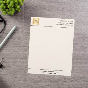 Beige cream business company logo custom letterhead