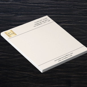 Beige cream business company logo letterhead notepad