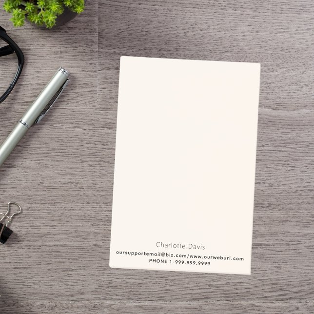 Beige cream business contact information post-it notes (Creator Uploaded)