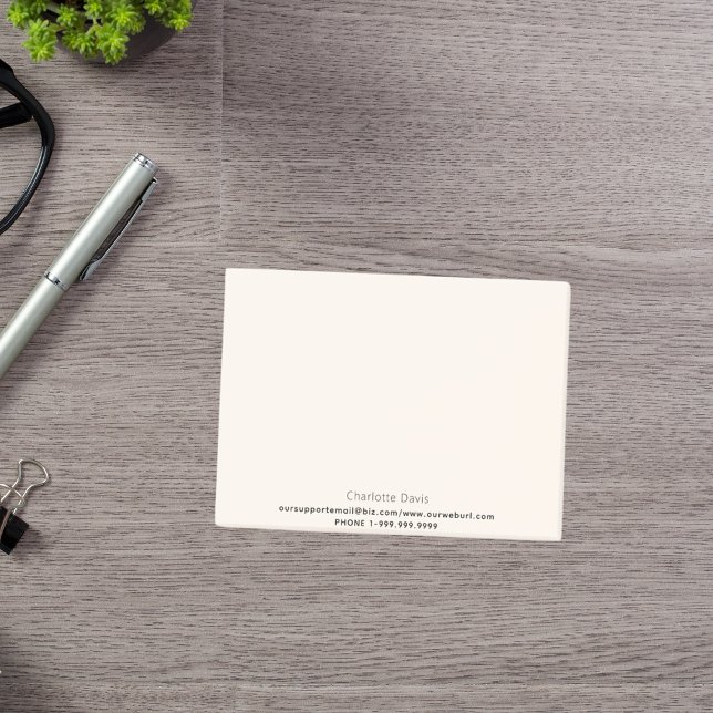 Beige cream business contact information post-it notes (Creator Uploaded)