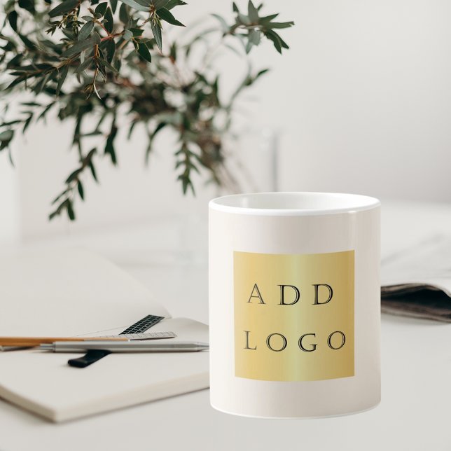 Beige cream colour business logo coffee mug (Creator Uploaded)
