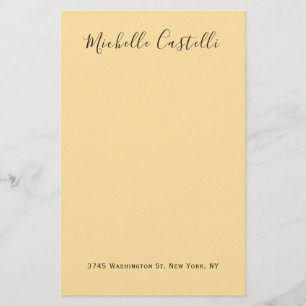 Beige Cream Colour Professional Unique Handwriting Stationery