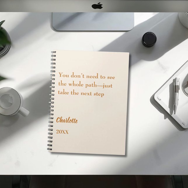 Beige cream inspirational goal quote notebook (Creator Uploaded)