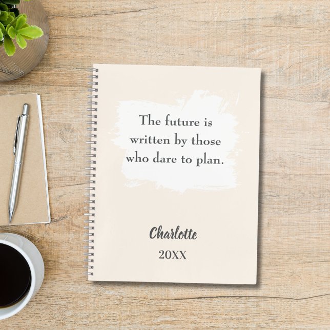 Beige cream inspirational quote notebook (Creator Uploaded)
