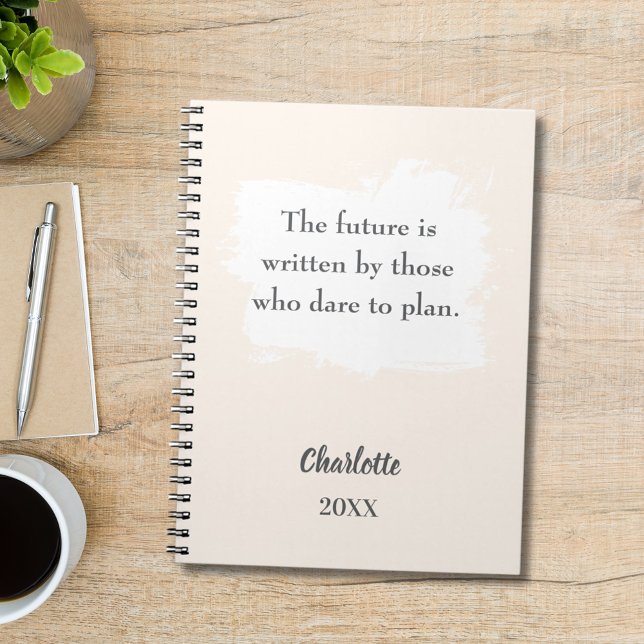 Beige cream inspirational quote notebook (Creator Uploaded)