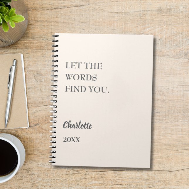 Beige cream inspirational quote writing notebook (Creator Uploaded)