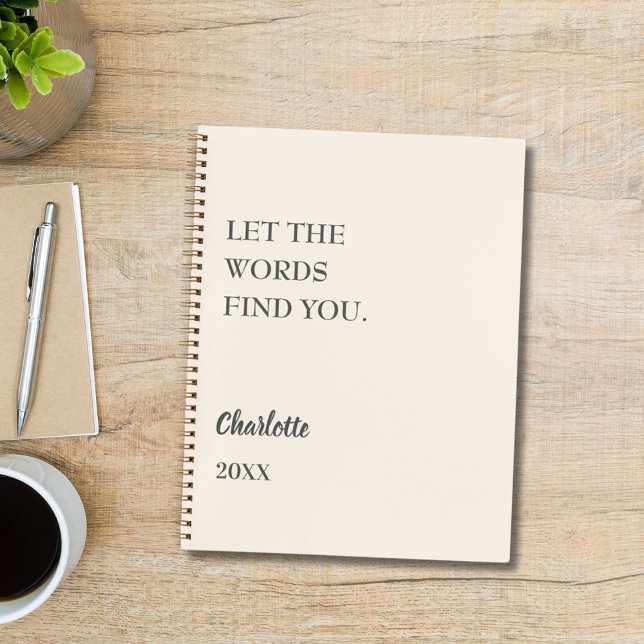 Beige cream inspirational quote writing notebook (Creator Uploaded)