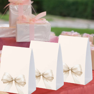 Beige cream ivory bow DIY write your own party
