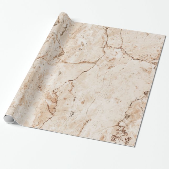 Beige Cream Marble Wrapping Paper (Unrolled)