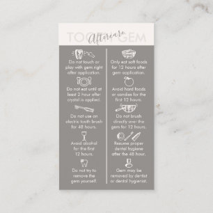 Beige Cream Physical Printed Tooth Gem Aftercare Business Card
