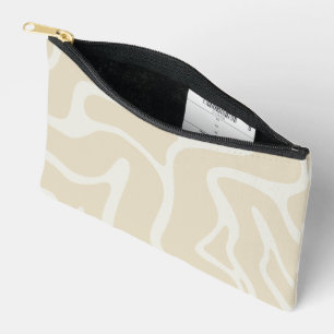 Beige Cream Simple Organic Pattern Accessory Pouch