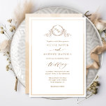 Beige Cream Watercolor Elegant Monogram Wedding Invitation<br><div class="desc">Delight your guests with this beautiful wedding invitation with exquisite hand drawn botanical monogram crest and modern hand written calligraphy details. Ability to change "together with their parents" introduction to "together with their families", "together with great joy" or "together with great pleasure". Front with delicate beige, cream and brown hues...</div>