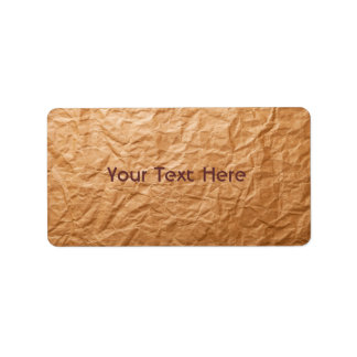 Beige Crumpled Paper Label